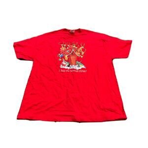 Vtg AAA Red Christmas I Said The Schmitt House Short Sleeve T-Shirt Size XXL 2XL